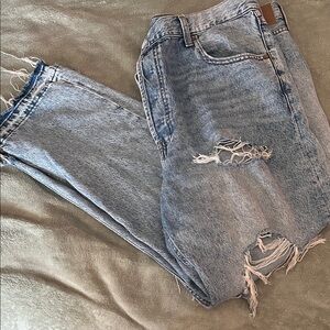 Aeropostale Super High Rise Straight Jeans - Light Blue